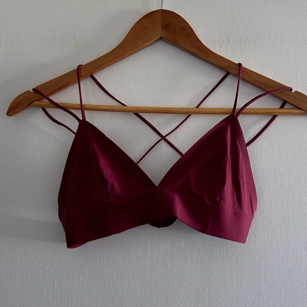 Urban Outfitters Out From Under Maroon Strappy Bralette size Medium EUC - Picture 2 of 6